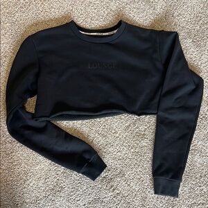 Lounge Black Cropped Sweatshirt